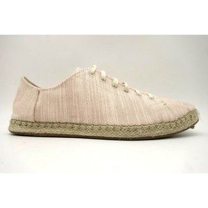 Toms Logo Pink Canvas Casual Lace Up Espadrille Sneakers Shoes Women's 9.5